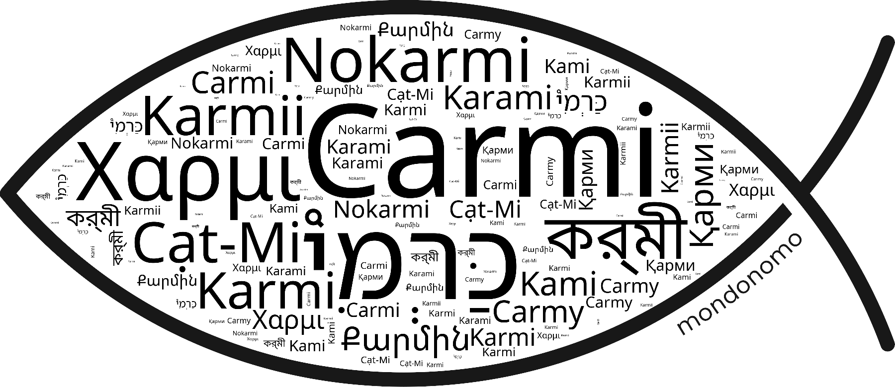 Name Carmi in the world's Bibles